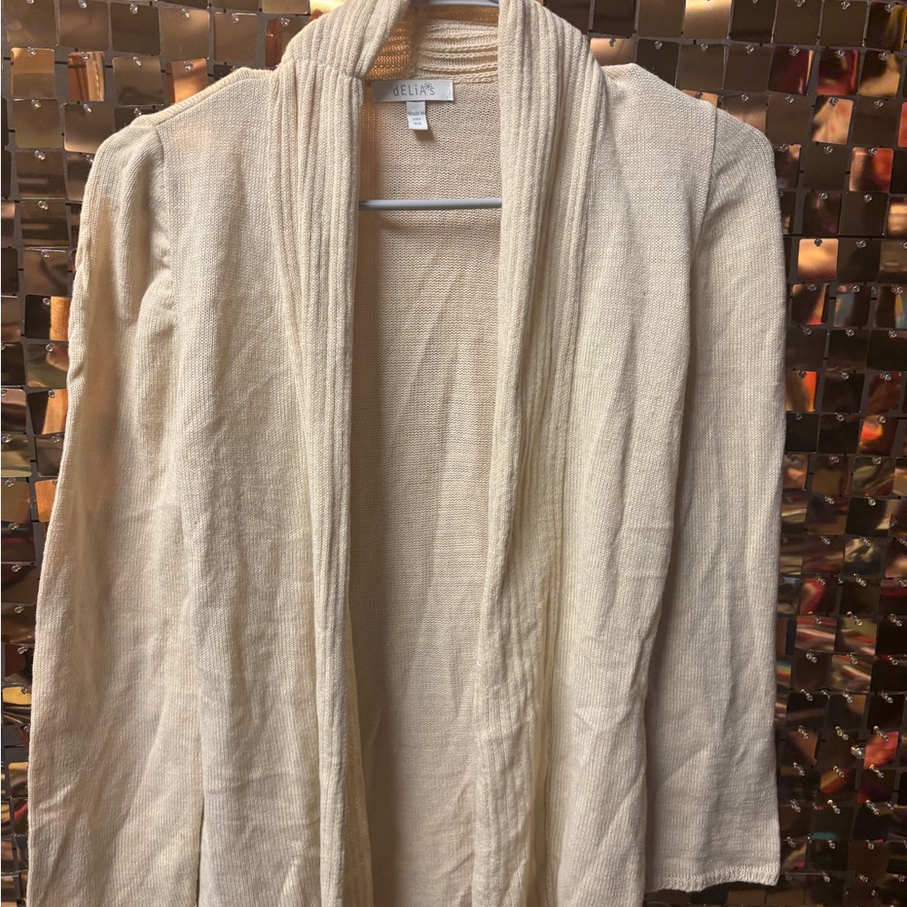 dELiA*s Cream Knit Cardigan